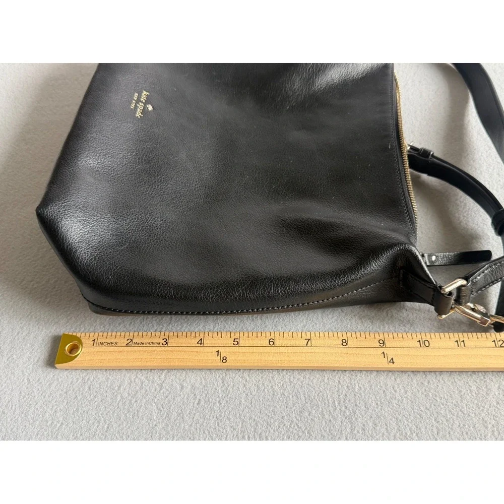 Kate Spade New York Black Pebbled Leather Crossbody Bag Gold Hardware - Picture 2 of 10